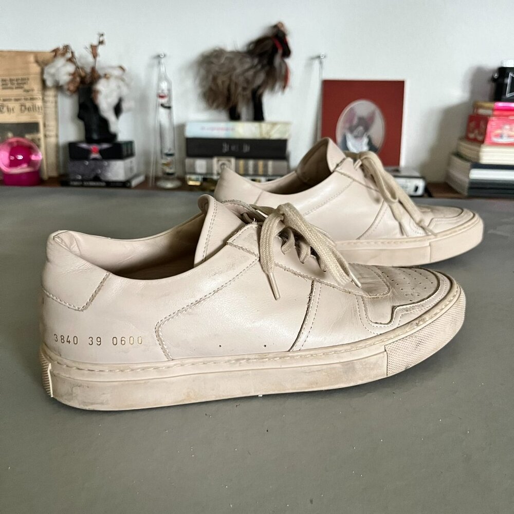 Common Projects The Decades Low Top Sneakers Gold Foil Heel Italy